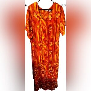 M047 // Pretty Pink Brand Caftan Dress // 2X